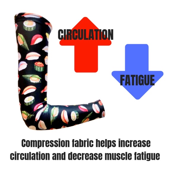 Sushi Printed Arm Sleeves /Arm Warmers /Sun Sleeve - Picture 4 of 9